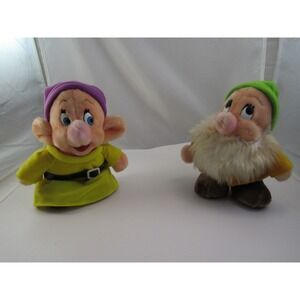 Vintage Disney Parks Dopey and Grumpy Plush Dolls - Set of 2 with Tags